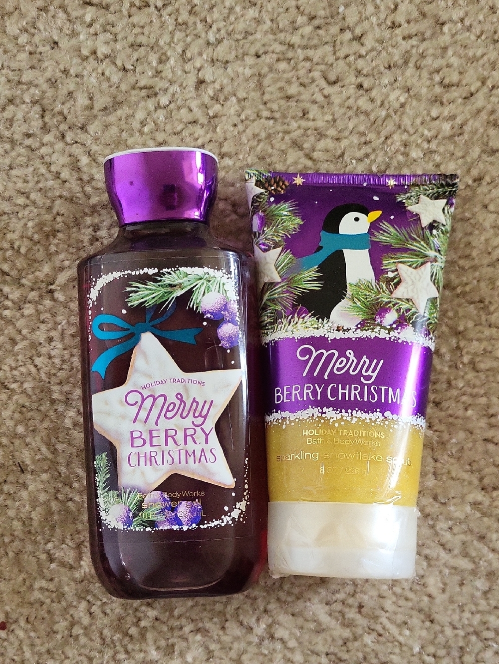 Bath & Body Works Merry Berry Christmas Shower Gel & Lotion Set